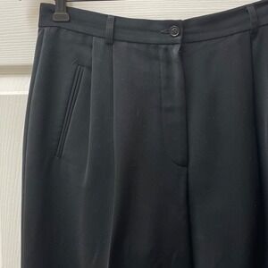 Vintage Cashé Women's Size 42 (6/8) Black Microfiber High Rise‎ Pleated Pants